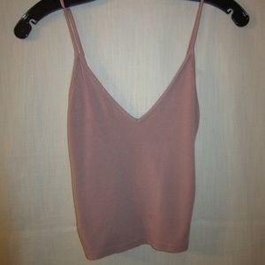 Cropped light pink Brandy Melville tank top